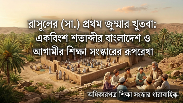রাসূলের (সা.) প্রথম জুম্মার খুতবা: একবিংশ শতাব্দীর বাংলাদেশ ও আগামীর শিক্ষা সংস্কারের রূপরেখা