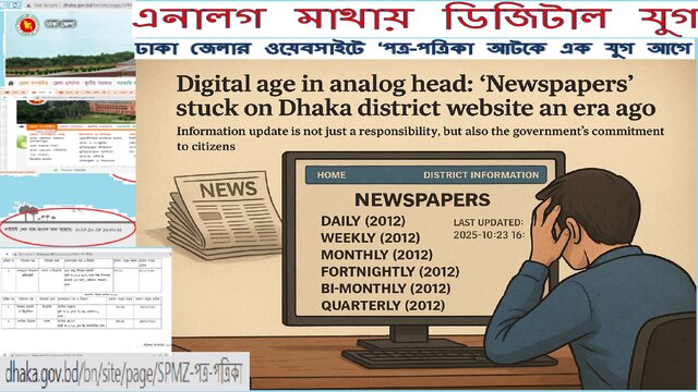 এনালগ মাথায় ডিজিটাল যুগ: ঢাকা জেলার ওয়েবসাইটে ‘পত্র-পত্রিকা’ আটকে এক যুগ আগে