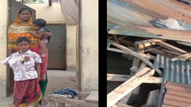 গলাচিপায় খোলা আকাশের নিচে দুই অসহায় পরিবার, ঘরের আশায় অশ্রু