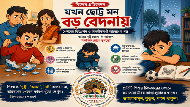 শশীর কাছে যখন শৈশব হারায় নীরব অন্ধকারে: শিশুদের ডিপ্রেশন, বিদ্রোহ আর অদেখা মানসিক যুদ্ধ
