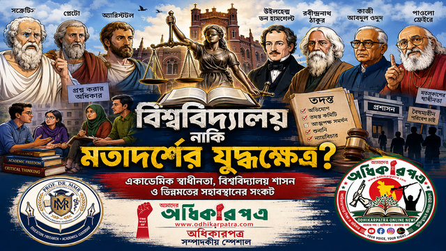 বিশ্ববিদ্যালয় নাকি মতাদর্শের যুদ্ধক্ষেত্র? একাডেমিক স্বাধীনতা, বিশ্ববিদ্যালয় শাসন ও ভিন্নমতের সহাবস্থানের সংকট: একটি অনুসন্ধানী বিশ্লেষণ