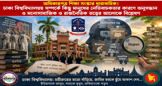 ঢাকা বিশ্ববিদ্যালয়: যে বিশ্ববিদ্যালয় রাষ্ট্রকে জন্ম দিয়েছে, সেই বিশ্ববিদ্যালয়কে ছোট করার মনস্তত্ত্ব কোথায়? —একটি গবেষণাভিত্তিক বিশ্লেষণ