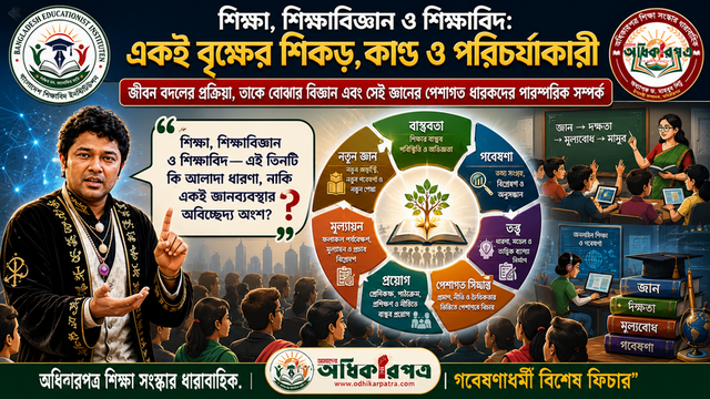 শিক্ষা, শিক্ষাবিজ্ঞান ও শিক্ষাবিদ: একই বৃক্ষের শিকড়, কাণ্ড ও পরিচর্যাকারী