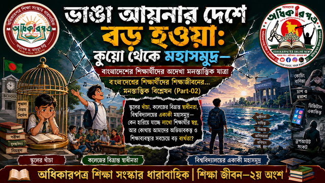 ভাঙা আয়নার দেশে বড় হওয়া: কুয়ো থেকে মহাসমুদ্র—বাংলাদেশের শিক্ষার্থীদের অদেখা মনস্তাত্ত্বিক যাত্রা│বাংলাদেশের শিক্ষার্থীদের শিক্ষাজীবনের...মনস্তাত্ত্বিক বিশ্লেষণ (Part-02)