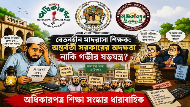 শিরোনাম বেতনের অপেক্ষায় শিক্ষক, নীরব প্রশ্নে দাঁড়িয়ে রাষ্ট্র: যে হাতে জাতি গড়ে, সেই হাতই আ