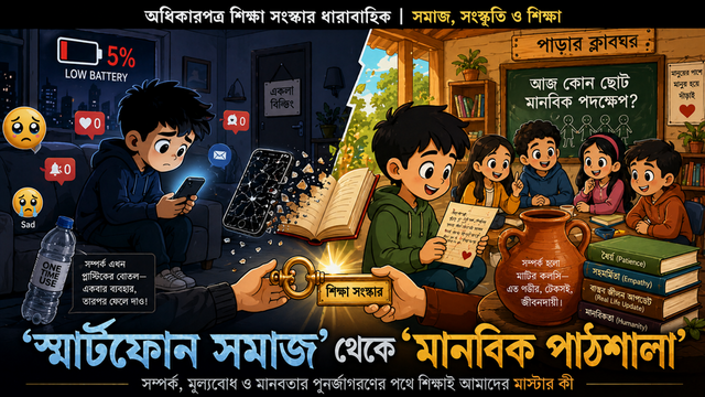 ‘স্মার্টফোন সমাজ’ থেকে ‘মানবিক পাঠশালা’: শিক্ষাই কি সম্পর্কের ব্যাটারি রিচার্জের চাবি?