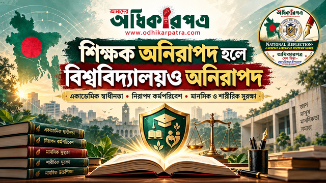 বিশ্ববিদ্যালয়ে শিক্ষকই যখন অনিরাপদ, তখন শিক্ষার্থীর ভবিষ্যৎ কতটা নিরাপদ? | ভয়ের সংস্কৃতিতে বন্দী বিশ্ববিদ্যালয়, পিছু হটছে জ্ঞান চর্চা: এক অদৃশ্য সংকটের করুণ মাশুল গুনছে বাংলাদেশ