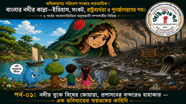 নদীর বুকে বিষের ফোয়ারা, প্রশাসনের বন্দরেও হাহাকার — এক ভবিষ্যতের স্বপ্নভঙ্গের কাহিনি│ অধিকারপত্র পরিবেশ সংস্কার ধারাবাহিক 