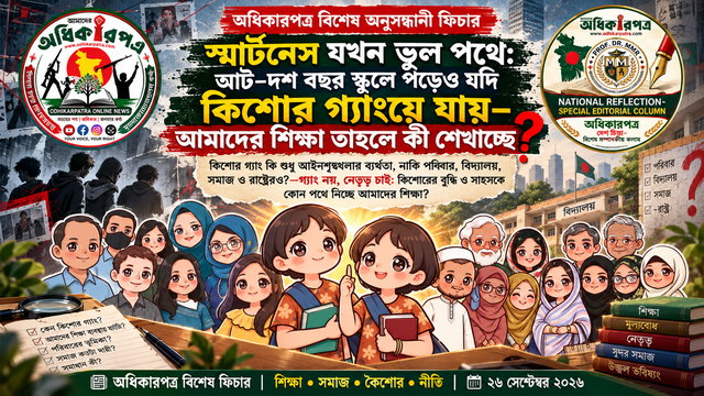 বিশেষ অনুসন্ধানী ফিচার / স্মার্টনেস যখন ভুল পথে: আট–দশ বছর স্কুলে পড়েও যদি কিশোর গ্যাংয়ে যায়—আমাদের শিক্ষা তাহলে কী শেখাচ্ছে?