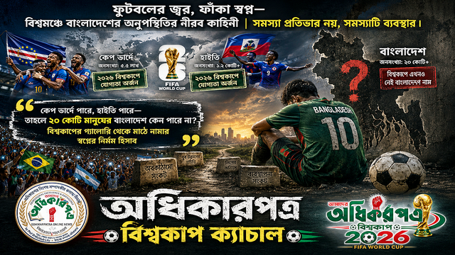 ফুটবলের জ্বর, ফাঁকা স্বপ্ন— বিশ্বমঞ্চে বাংলাদেশের অনুপস্থিতির নীরব কাহিনী │সমস্যা প্রতিভার নয়, সমস্যাটি ব্যবস্থার।