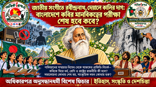 জাতীয় সংগীতে রবীন্দ্রনাথ, দেয়ালে কালির দাগ: বাংলাদেশে কবির মানবিকত্বের পরীক্ষা শেষ হবে কবে? রবীন্দ্রনাথকে মুছতে গিয়ে আমরা কাকে মুছছি?