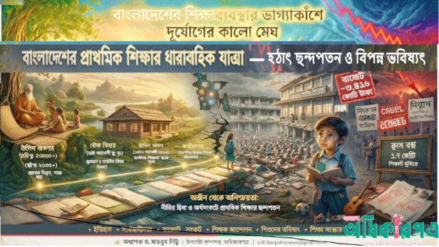 বাংলাদেশের প্রাথমিক শিক্ষার ধারাবাহিক যাত্রায় ছন্দপতন: গুরুগৃহ থেকে ৯৮% এনরোলমেন্ট—তারপর হঠাৎ পতন! বাংলাদেশের প্রাথমিক শিক্ষা কোন পথে?