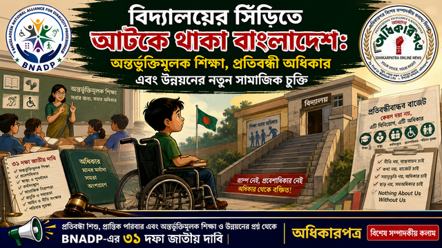 বিদ্যালয়ের সিঁড়িতে আটকে থাকা বাংলাদেশ: অন্তর্ভুক্তিমূলক শিক্ষা, প্রতিবন্ধী অধিকার এবং উন্নয়নের নতুন সামাজিক চুক্তি