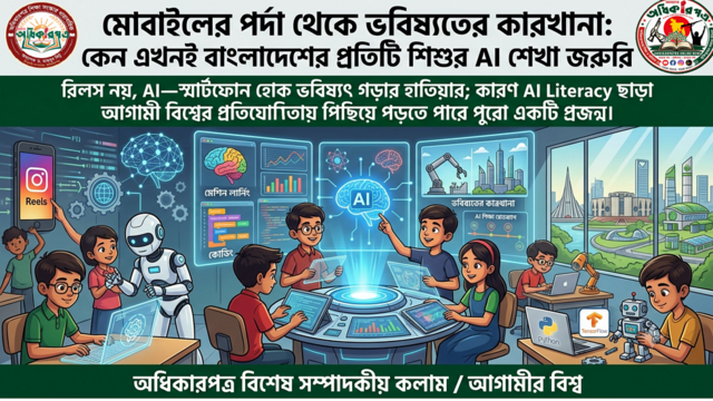 মোবাইলের পর্দা থেকে ভবিষ্যতের কারখানা: কেন এখনই বাংলাদেশের প্রতিটি শিশুর AI শেখা জরুরি