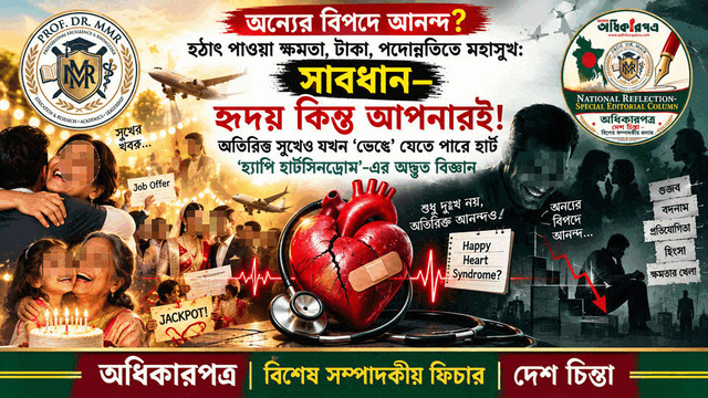 অন্যের বিপদে আনন্দ? হঠাৎ পাওয়া ক্ষমতা, টাকা, পদোন্নতিতে মহাসুখ: ‘সাবধান—হৃদয় কিন্তু আপনারই: অতিরিক্ত সুখেও যখন ‘ভেঙে’ যেতে পারে হার্ট│‘হ্যাপি হার্ট সিনড্রোম’-এর অদ্ভুত বিজ্ঞান