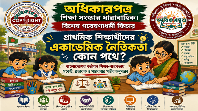প্রাথমিক শিক্ষার্থীদের একাডেমিক নৈতিকতা কোন পথে? বাংলাদেশের বর্তমান শিক্ষা-বাস্তবতায় সংকট, প্রভাবক ও সম্ভাবনার গভীর অনুসন্ধান
