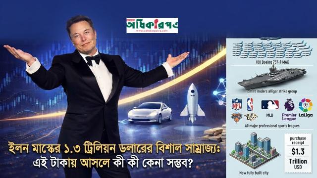 ইলন মাস্কের ১.৩ ট্রিলিয়ন ডলারের সম্পদে কী কী কেনা সম্ভব?