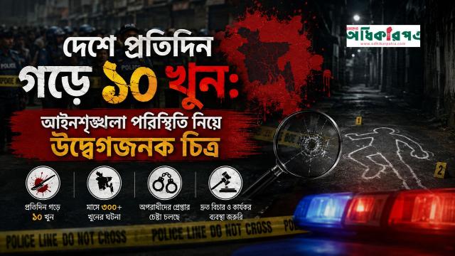 দেশে প্রতিদিন গড়ে ১০ খুন: আইনশৃঙ্খলা পরিস্থিতি নিয়ে উদ্বেগজনক চিত্র